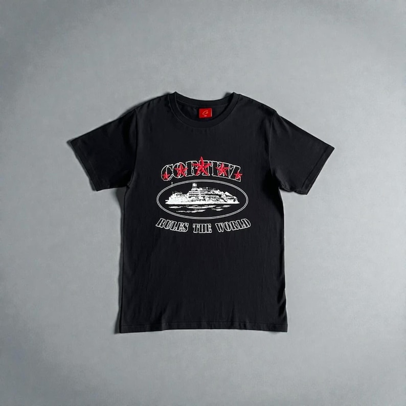 Corteiz 5 Star Alcatraz T-Shirt Black image 1