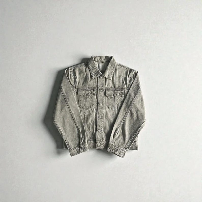 Corteiz C-Star Denim Jacket Grey image 1