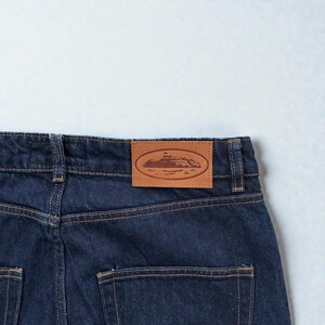 Corteiz Frayed Denim Baggy Jeans Navy image 4