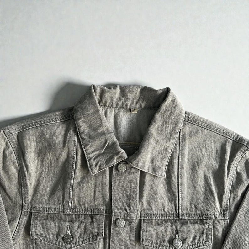 Corteiz C-Star Denim Jacket Grey image 2