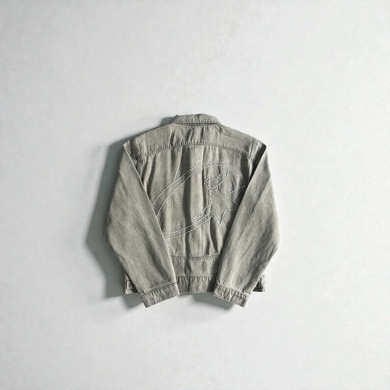 Corteiz C-Star Denim Jacket Grey image 3