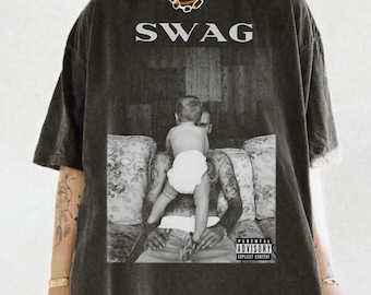Maglietta vintage Justin Bieber SWAG, t-shirt grafica da pop star Y2K, streetwear retrò