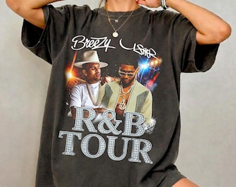 Maglietta R&B Tour Chris Brown Usher, maglietta concerto Breezy Raymond, regalo per fan dell'hip hop