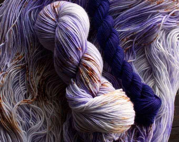 Violet Crumble + Saucy Sock Set | Fingering Weight | Hand dyed yarn | Sock Yarn