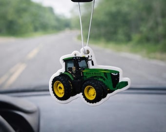 Ambientador de tractor artesanal / Decoración de coche rústica con aroma a pino