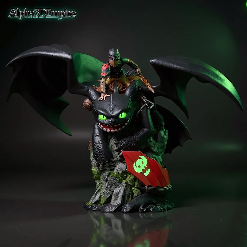 Hiccup and Toothless Statue + Bust 3D STL Print File Model - Etsy