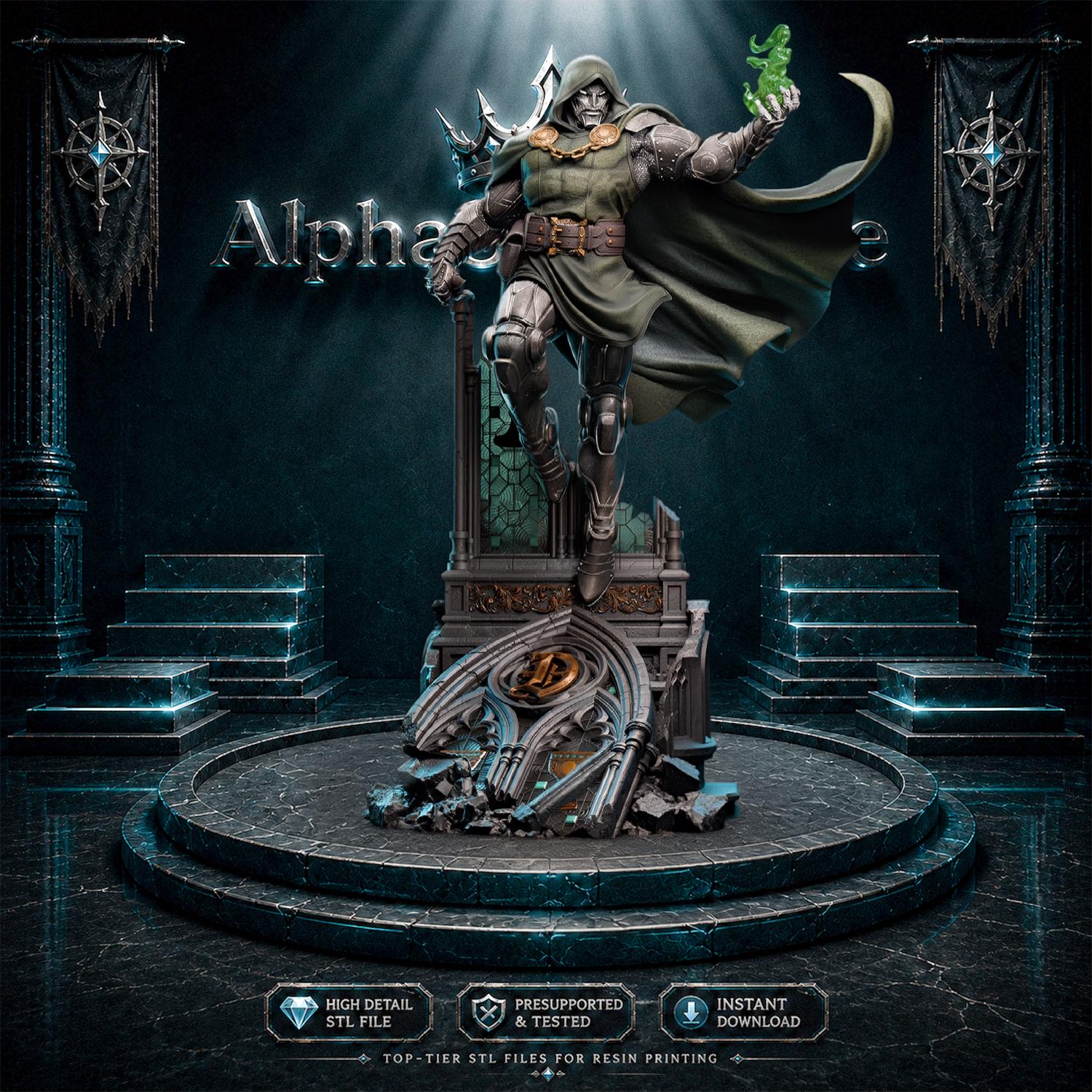 Doctor Doom Marvel | Doomsday Throne STL Statue | 3D Print Model