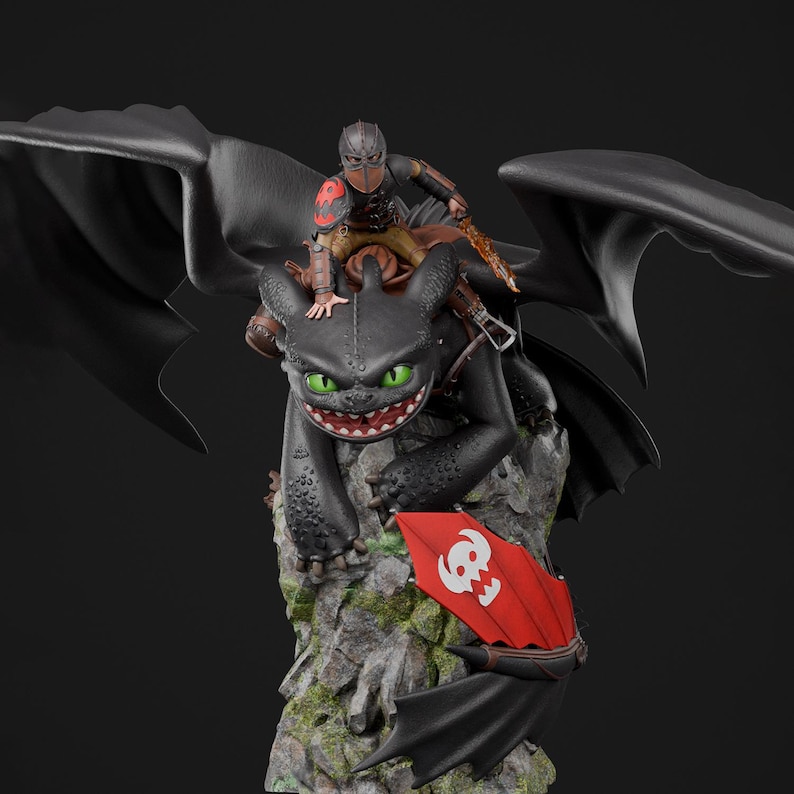 Hiccup and Toothless Statue + Bust 3D STL Print File Model - Etsy