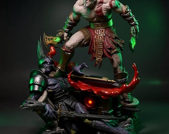 Kratos - God of War Statue + Bust 3D STL Print File Model Download