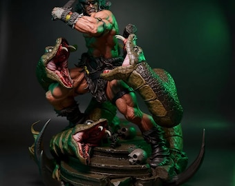 Conan - Fantasy STL Statue + Bust | 3D Print File Model
