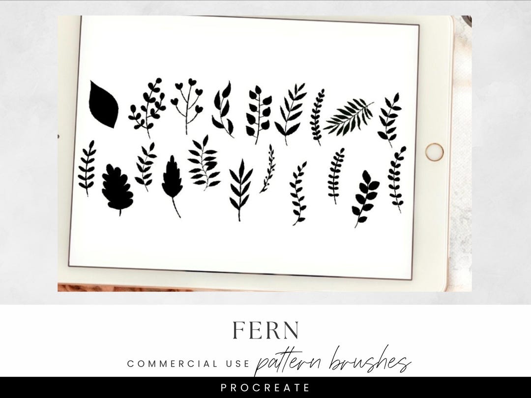 Fern Procreate Stamp Brushes Botanical Leaf Foliage Design Nature ...