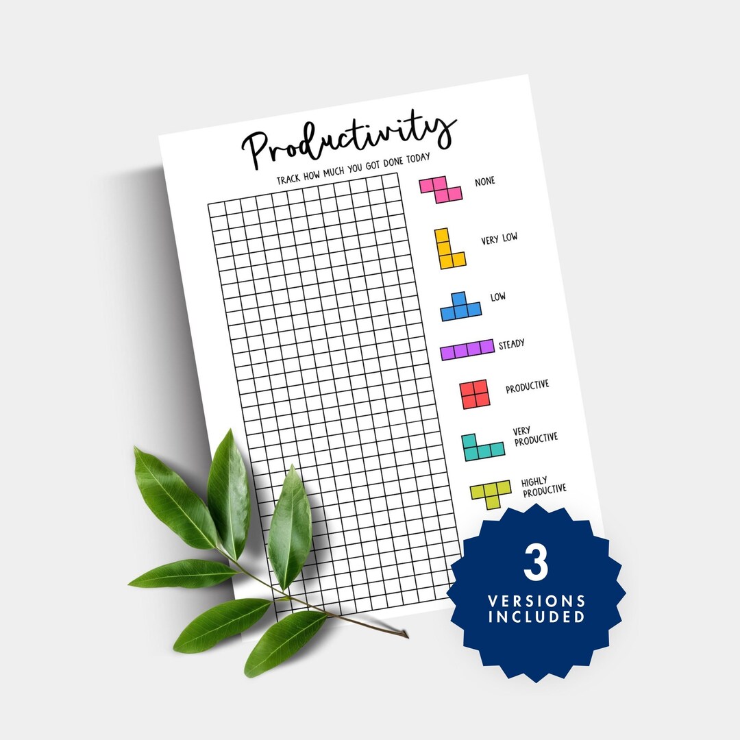 Printable Tasktracker Grid Productivity Tetris Tracker, Printable iPad Daily Task & Habit Grid ...