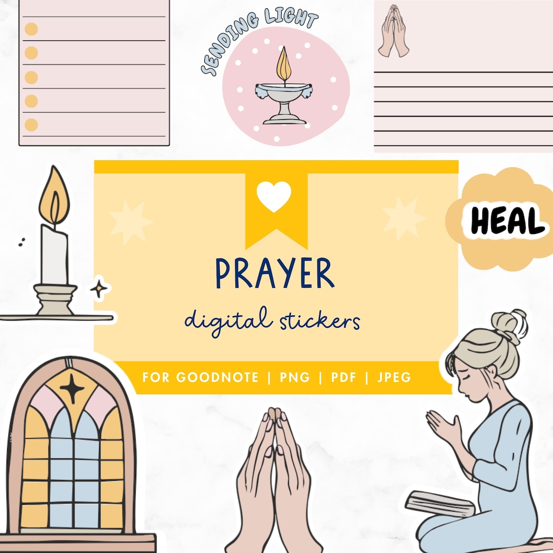 Prayer Bible Planner Stickers Handdrawn Faith Inspired Icons Scripture ...