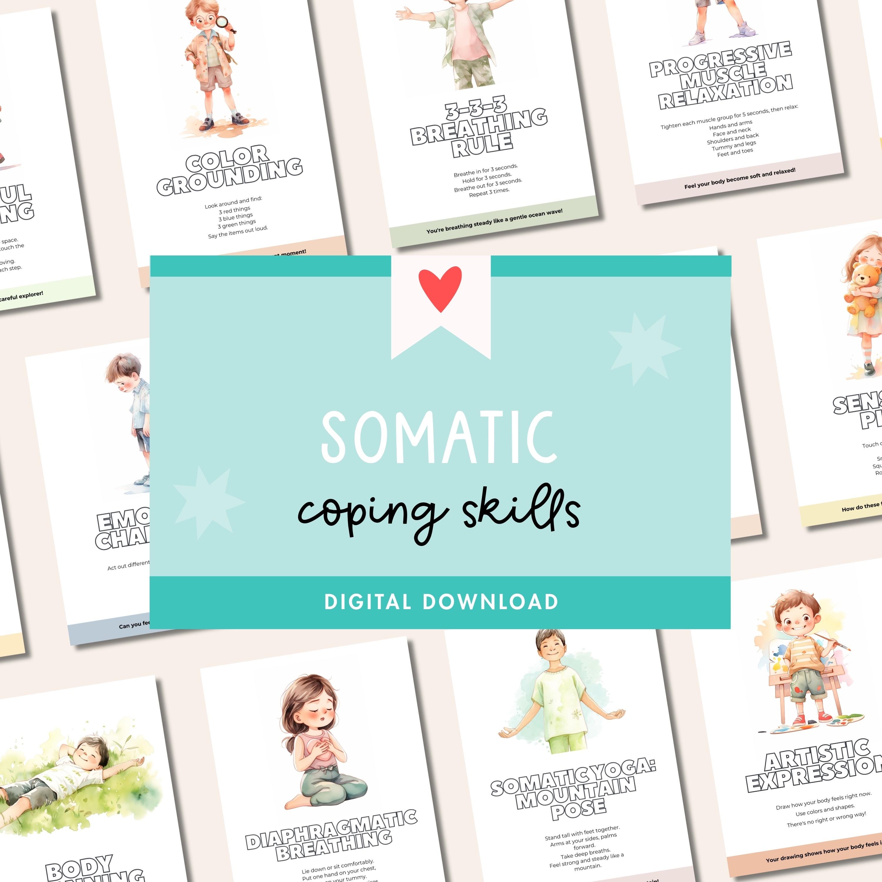 Somatic Coping Skills Cards Printable Emotional Regulation Activities ...