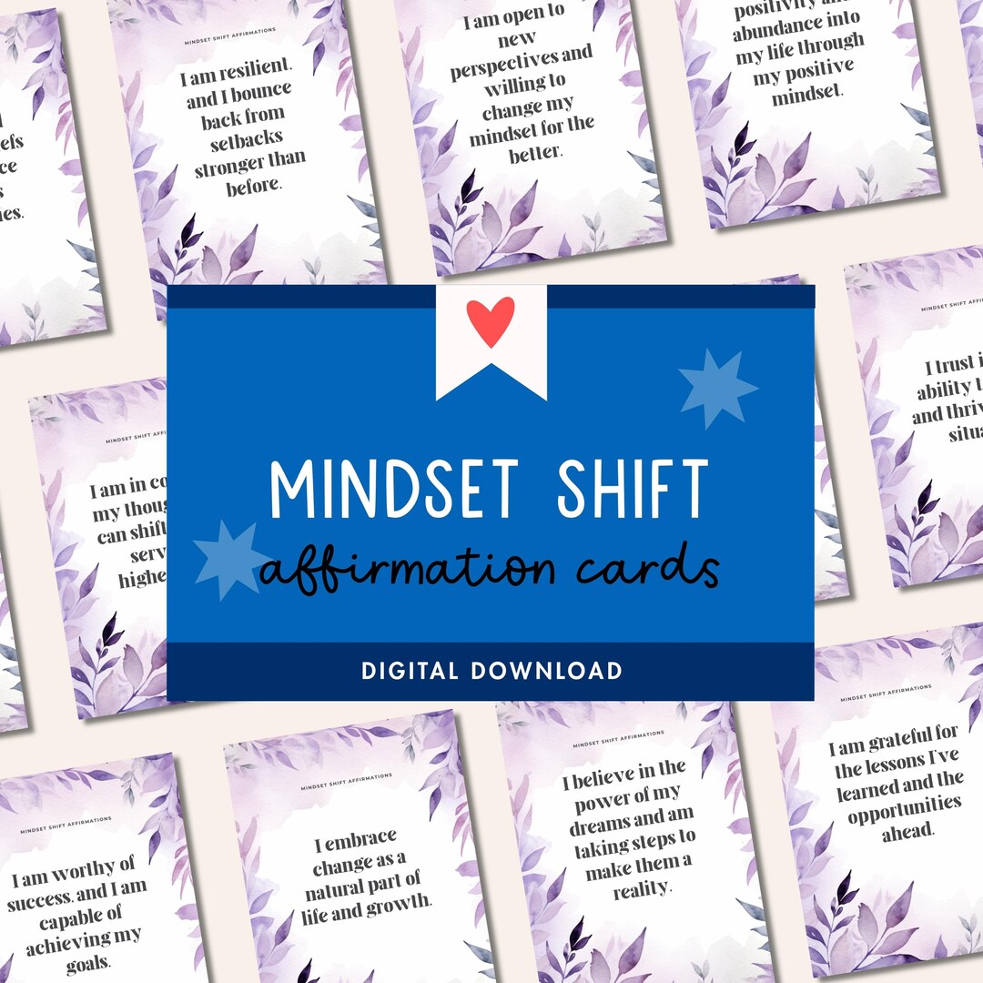 Mindset Shift Affirmation Cards for Growth Change Resilience, Personal ...