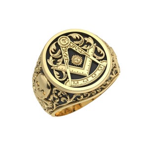 925 Sterling Silver masonic-square-and-compass-symbol-maltese-cross-signet Ring, Signet of Exorcism  Mens Religious all-seeing-eye-band.