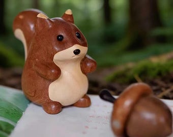 Woco 手作り木製リスの置物 素朴な装飾 高さ5.5インチ - Etsy 日本