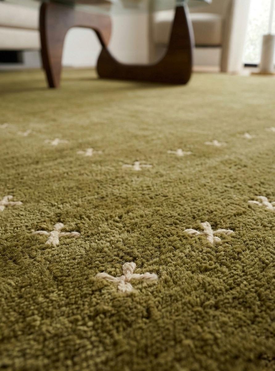 Olive Green Rug, Minimalist Area Rug, Modern Wool Rug, Hand Tufted Rug ...
