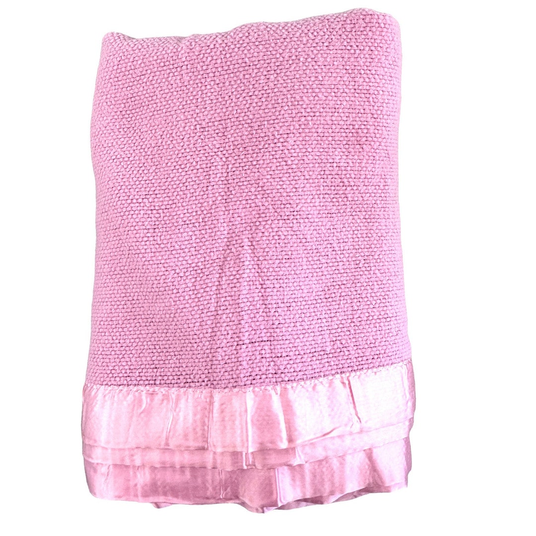 Vintage Blanket Satin Trim Waffle Weave 86 X 82 Full Twin Etsy