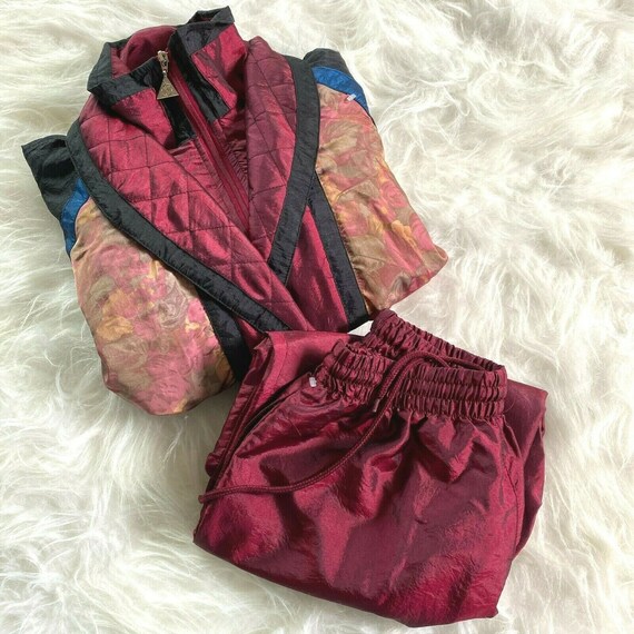 Vintage 80s Tracksuit Small Patchwork 