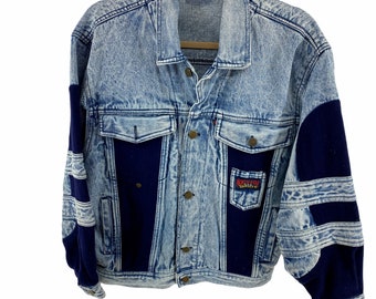 Varsity Denim Jacket - Etsy Canada