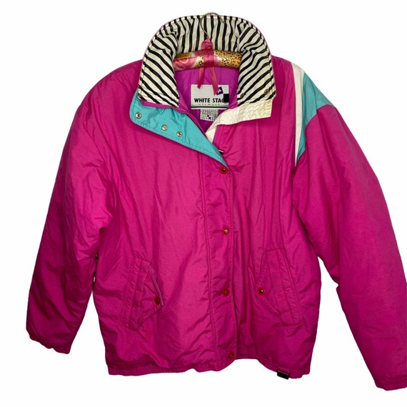 Vintage 1980s Neon Colorblock Zebra Animal Print P