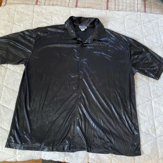 Vtg 90s Club POP ICON Shiny Metallic Oilcloth Disc