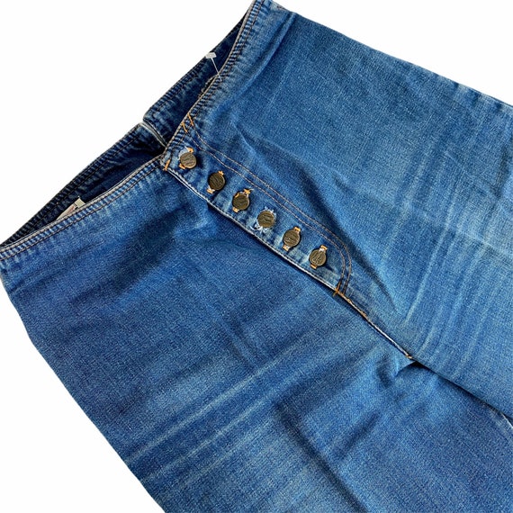 Vintage 70s Chemin de Fer High Waisted Jeans Butto