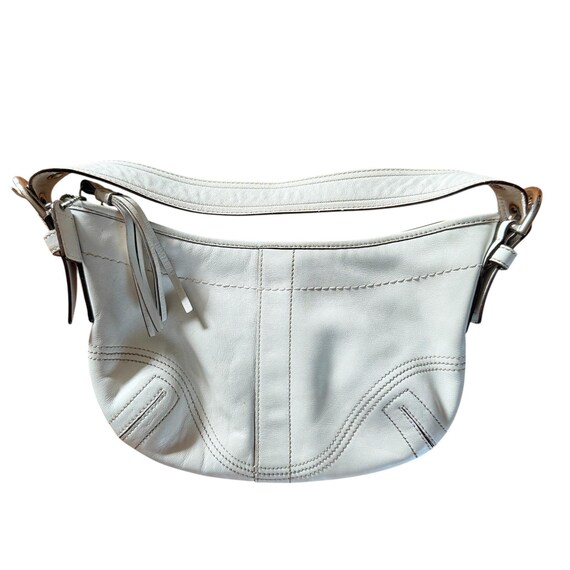 Coach Soho White Leather Hobo Bag Vintage Shoulder Purse K05S-8A01 