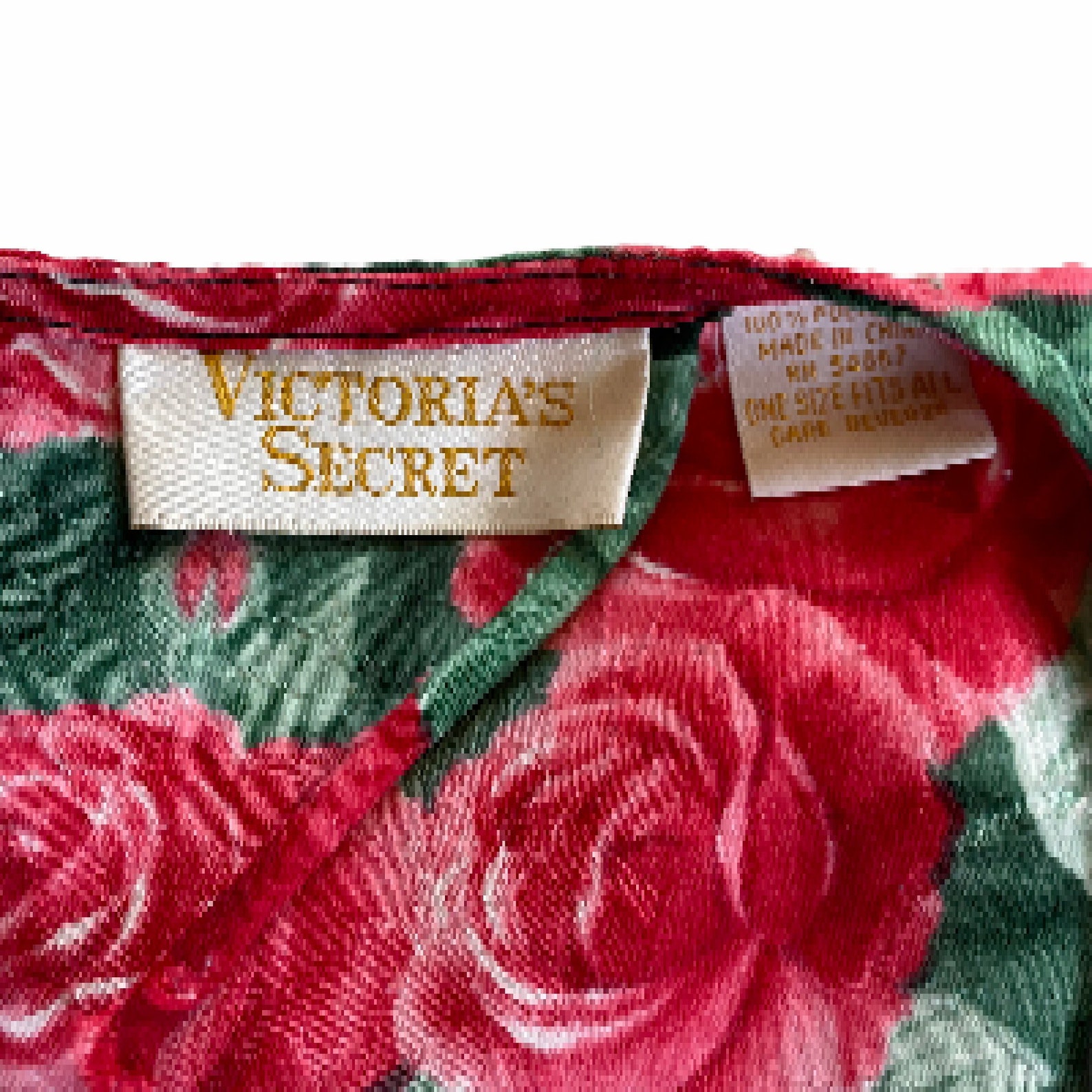 Victoria's Secret Vintage Gold Label Robe Floral Red Rose | Etsy