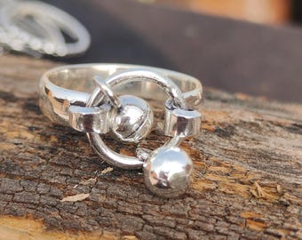 925 Sterling Silver Handmade Lock Ring | Minimalist Silver Statement Ring | Modern Artisan Jewelry | Gift For Her