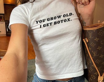 Baby Tee, Gen Z Shirt, Sassy Y2K Crop Top Style, Retro 90s/2000s Women's Shirt, Injector Gift, Gift for Her, Botox Shirt, Skincare Humor Tee