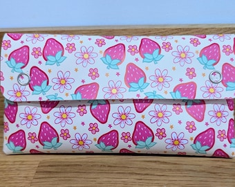 Handmade, Faux Leather, Strawberry Glasses Case