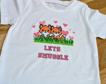 Fox, Lets Snuggle T-Shirt, Kids. Size 6-9 months