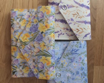 Travel Jewellery case, flower pattern, faux leather.
