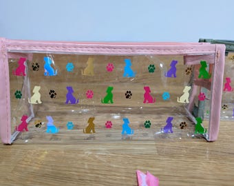 Dog Print Pencil Case, gift, Handmade