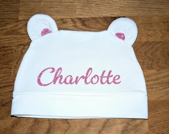 Personalised Soft New Born Baby Hat