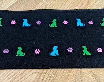 Puppy Paw Print Canvas Accessories Bag - Personalized Dog Lover Gift