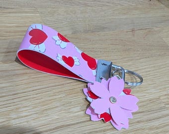Pink / Red / Hearts / Flower Handmade, Key chain
