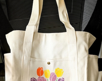 Light weight canvas shoulder bag with Handcrafted design