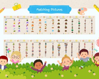 Picture Matching Printable Worksheets 40 pages :  Match the Picture - Preschool Toddler Worksheets - Homeschool Resources - Educational