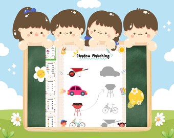 Shadow Matching Printable Worksheets 35 pages :  Match the Picture - Preschool Toddler Worksheets - Homeschool Resources - Educational