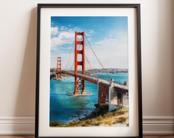 Golden Gate Bridge San Francisco Poster, Gift for Travelers (Digital Download)