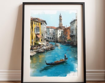 Venice Poster, Italy Travel Art, Italian Landscapes Travel Gift (Digital Download)
