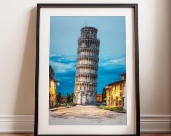 Iconic Tower Art, Pisa Italy Poster, Historic Landmark Travel Gift (Digital Download)