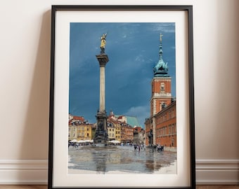 Warsaw Poster, European City Travel Gift, Landmark Wall Art (Digital Download)
