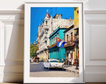 Old Havana Cuban Art Print, Latin Wall Decor Travel Gift (Digital Download)