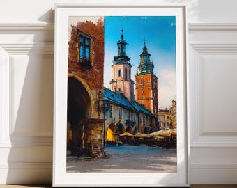Krakow Poster, Polish Art Print, Famous Landmarks Travel Gift (Digital Download)
