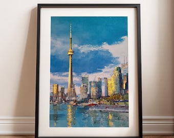 Canada Wall Art Print, CN Tower Famous Landmark Poster Travel Gift (Digital Download)