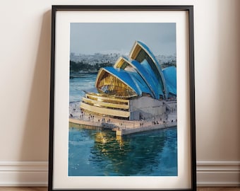 Sydney Opera House Australia Wall Art, Famous Skyline Print Travel Gift (Digital Download)